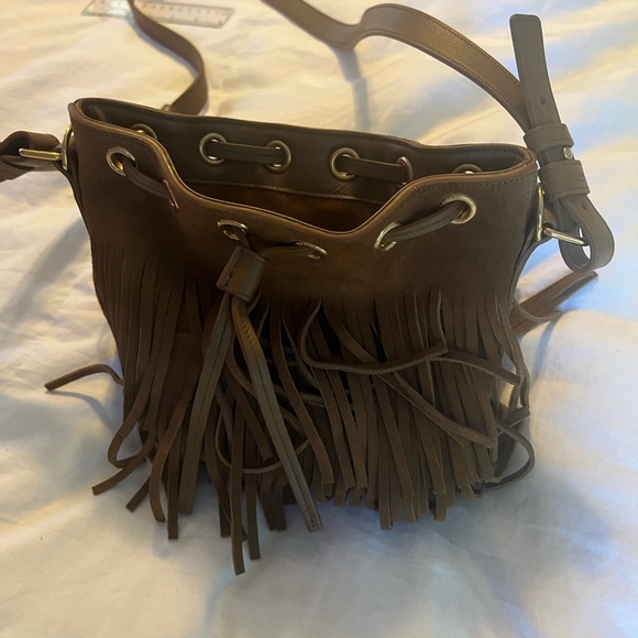New without Tags Saint Laurent Mini Bucket Bag with Fringe - Picture 5 of 11